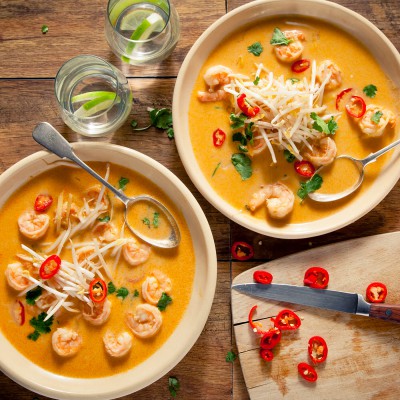 Prawn lemongrass and coconut soup